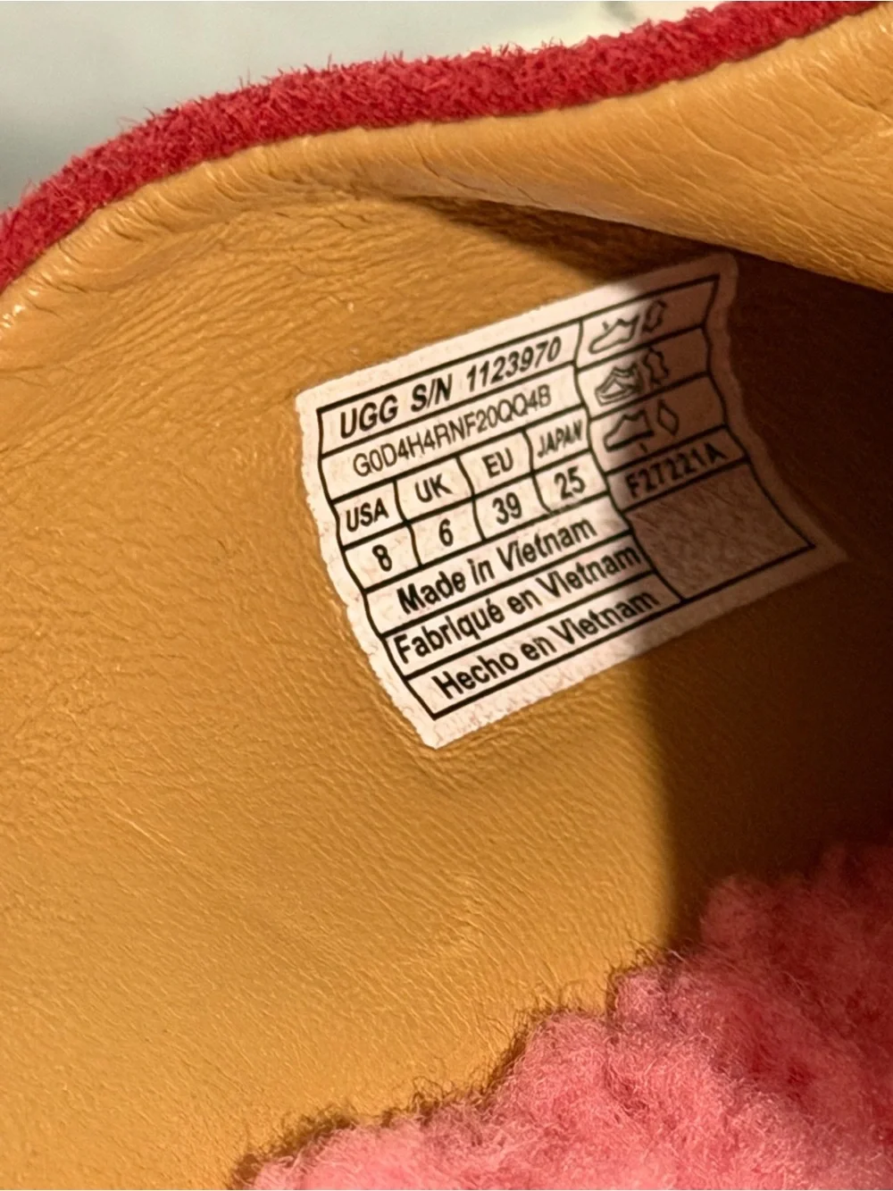 UGG x Molly Goddard Platform Clogs Red Suede Shearling Slides Women’s 8